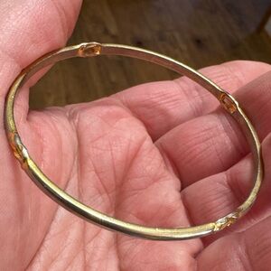 Vintage Monet Bangle Bracelet with Gold Accent